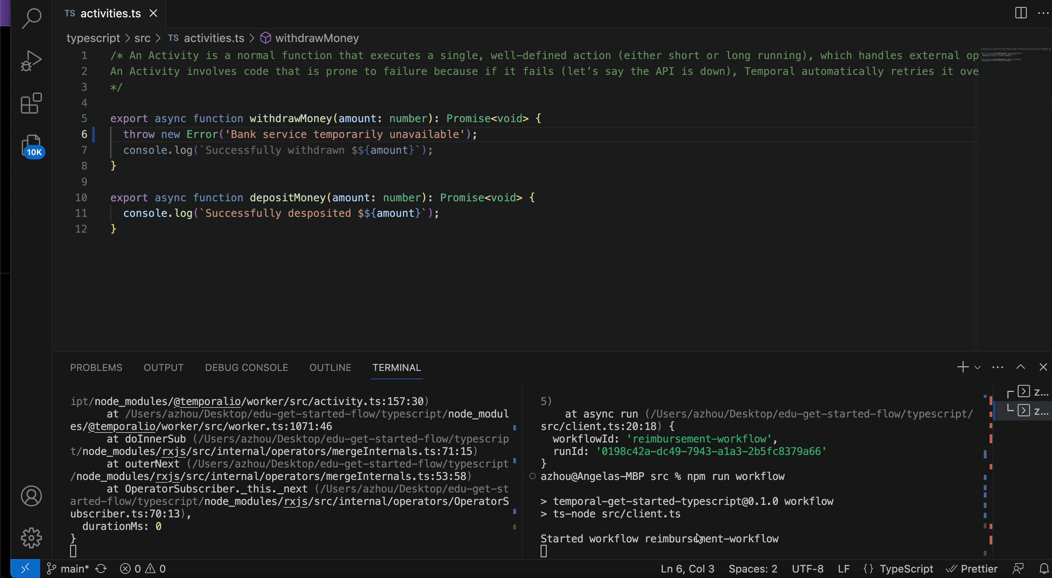 Workflow Execution Completion in Temporal Web UI